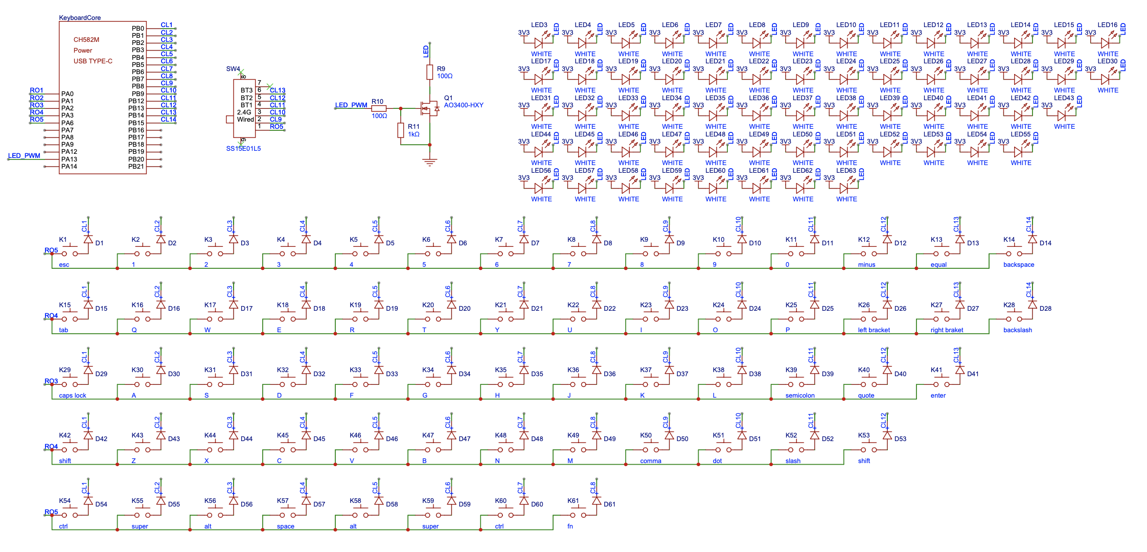 Keys and Backlight Final schematic keys